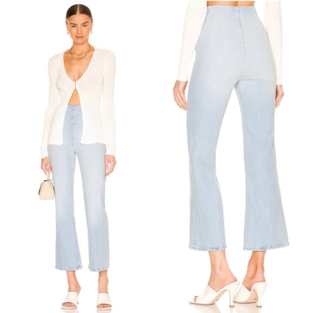 SPRWMN Crop Flare Denim Legging Jeans Women’s XS High‎ Rise NWT Francoise Blue